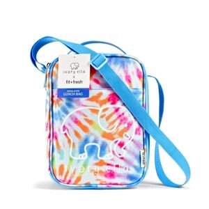 Fit & Fresh Ivory Ella X Insulated Tie Dye Lunch Box, Kids Elephant Lunchbag